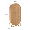 KALLY - 2-door Rattan Cabinet | Honey Brown Cane Work