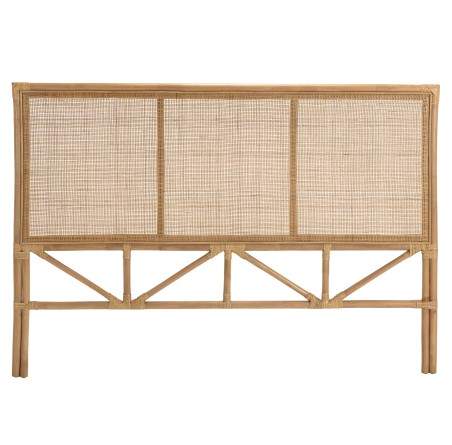 Tête de lit en rotin brun miel 160x110 cm - Style bohème chic