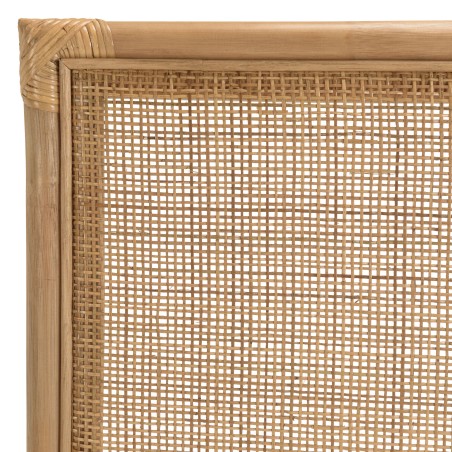 KALLY Rectangular Headboard 140/160cm 'Caning' Honey Brown Rattan