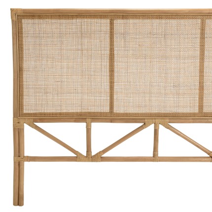 Tête de lit en rotin brun miel 160x110 cm - Style bohème chic