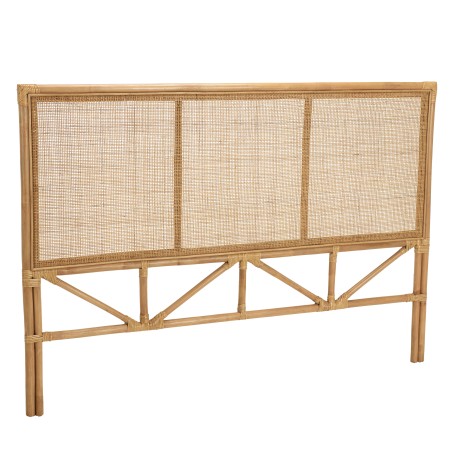 KALLY Rectangular Headboard 140/160cm 'Caning' Honey Brown Rattan
