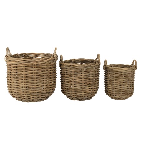 Set de 3 paniers de rangement en rotin naturel KALLY