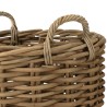KALLY - Set of 3 Round Storage Baskets in Natural Rattan