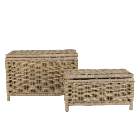 KALLY - Set of 2 Rectangular Storage Chests in Natural Kubu