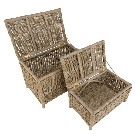 Set de 2 coffres de rangement KALLY en kubu naturel