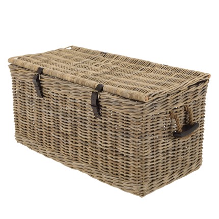 Coffre de rangement en kubu naturel KALLY 100cm