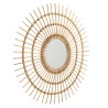KALLY Round Mirror 100 cm - Sun Design, Honey Brown Rattan
