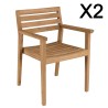 KALLY - Set of 2 Teak Garden Armchairs