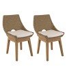 KALLY - Set of 2 Synthetic Rattan Garden Chairs with Cushions