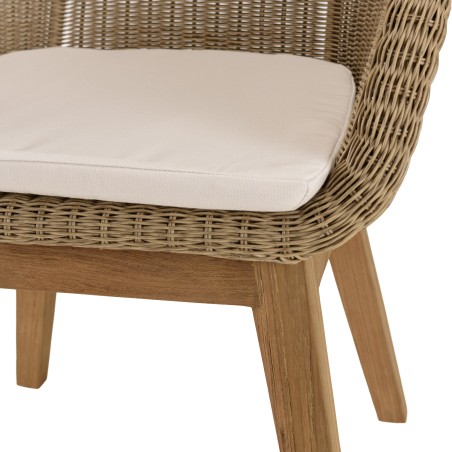 KALLY - Set of 2 Synthetic Rattan Garden Armchairs with Cushions