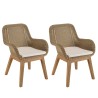 Lot 2 fauteuils jardin rotin synthétique KALLY