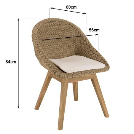 Lot 2 chaises jardin rotin synthétique KALLY
