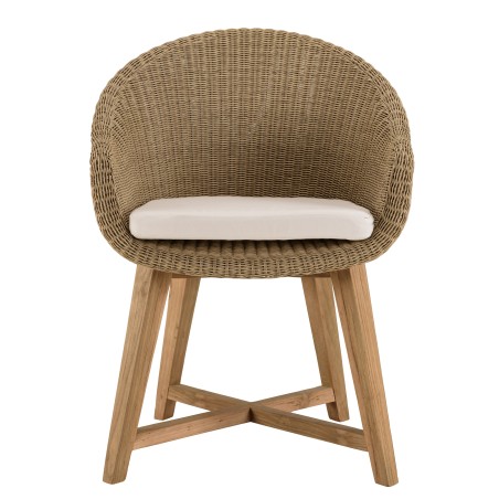 Lot 2 fauteuils jardin rotin synthétique et coussin