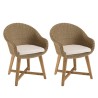 Lot 2 fauteuils jardin rotin synthétique et coussin