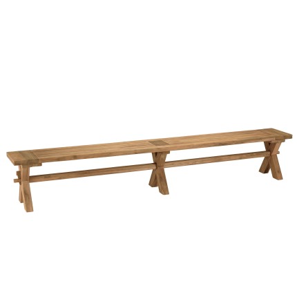 Banc de jardin en teck recyclé KALLY 270x35cm