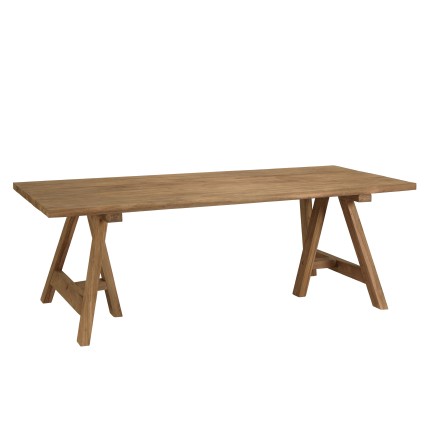 Table à manger de jardin KALLY 220x100cm teck recyclé