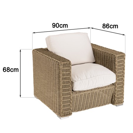 Salon de jardin 5 places en rotin synthétique taupe