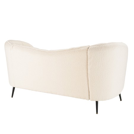 LEOPOLD 2-Seater Wave Sofa in Ecru Bouclé Fabric