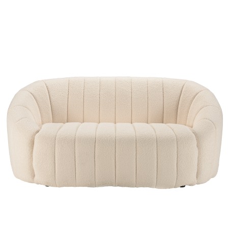 LEOPOLD 2-Seater Shell Sofa in Ecru Bouclé Fabric