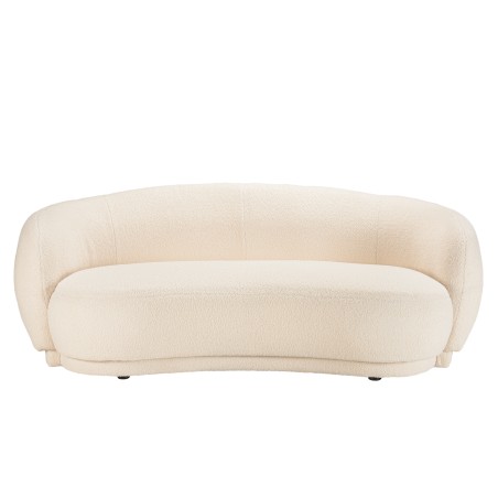 LEOPOLD - 3-seater Beanbag Sofa in Ecru Bouclé Fabric