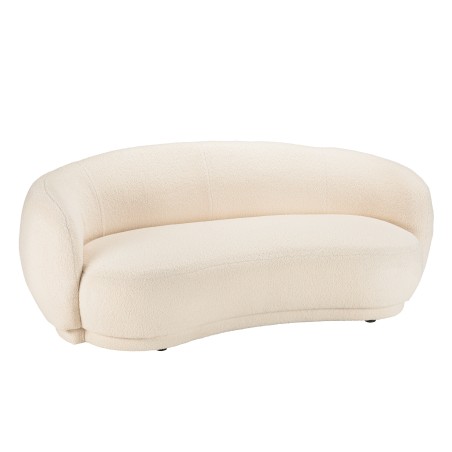 LEOPOLD - 3-seater Beanbag Sofa in Ecru Bouclé Fabric