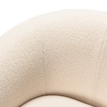 LEOPOLD Round Armchair in Ecru Bouclé Fabric - Modern Elegance