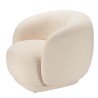 LEOPOLD Round Armchair in Ecru Bouclé Fabric - Modern Elegance