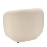 Fauteuil arrondi LEOPOLD en tissu bouclette écru