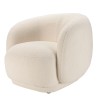 Fauteuil arrondi LEOPOLD en tissu bouclette écru