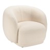 LEOPOLD Round Armchair in Ecru Bouclé Fabric - Modern Elegance