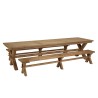 KALLY Garden Furniture Set - Recycled Teak Table & Benches