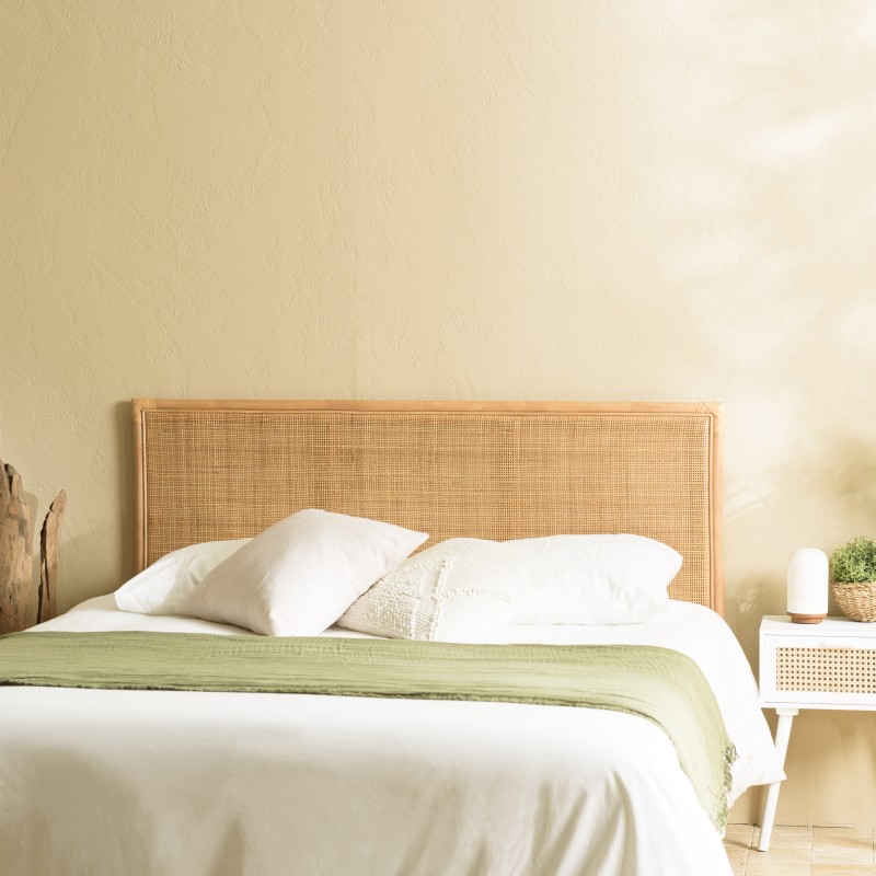 KALLY Rectangular Headboard 140/160cm 'Caning' Honey Brown Rattan KALLY Rectangular Headboard 140/160cm 'Caning' Honey Brown Rattan