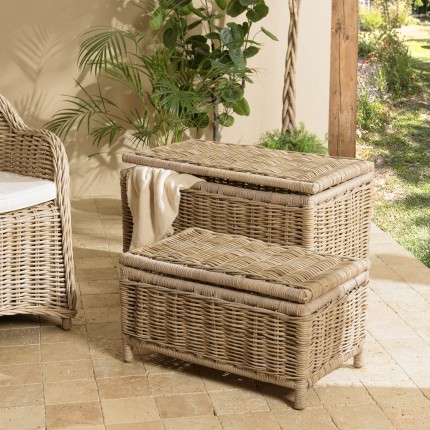 Set de 2 coffres de rangement KALLY en kubu naturel