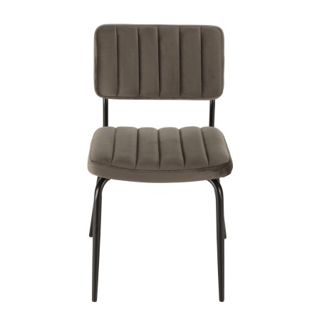Lot 2 chaises velours gris foncé AGATHE