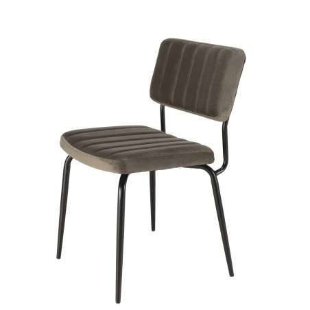 Lot 2 chaises velours gris foncé AGATHE