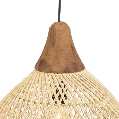 Suspension SIXTINE en rotin naturel 40x40cm