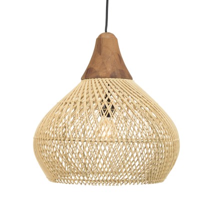 Suspension SIXTINE en rotin naturel 40x40cm