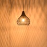 SIXTINE 'Bell' Pendant Light - Black Rattan and Teak, 40x40cm
