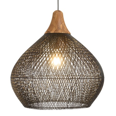 Suspension SIXTINE en rotin noir 68x68cm