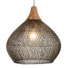 Suspension SIXTINE en rotin noir 68x68cm