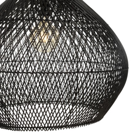 Suspension SIXTINE en rotin noir 68x68cm