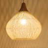 Suspension SIXTINE en rotin et teck 68x68cm