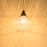 SIXTINE 'Bell' Pendant Light - Natural Rattan & Teak - 68 x 68 cm