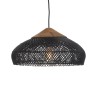 SIXTINE - Black Rattan Pendant Light 40x40cm