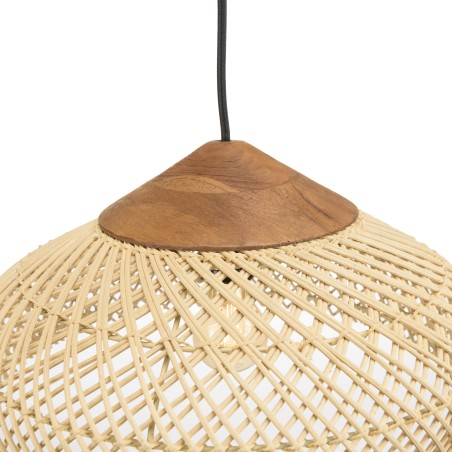 Suspension SIXTINE en rotin naturelle 40x40cm