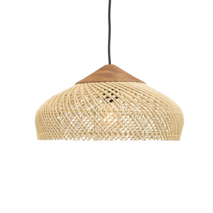 Suspension SIXTINE en rotin naturelle 40x40cm