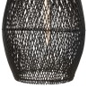 SIXTINE 'Drop' Pendant Light 35x35cm in Black Rattan and Teak