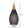 Suspension SIXTINE en rotin noir et teck 35x35cm