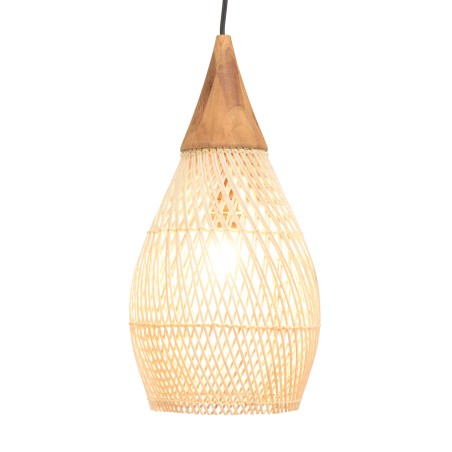 Suspension SIXTINE - Rotin naturel et teck 25x25cm