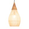 SIXTINE 25x25cm 'Drop' Pendant Light in Rattan and Teak